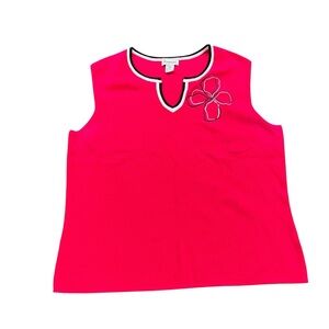 Vibrant Pink Sleeveless Women's Tank Top lightweight sweater like material Y2K